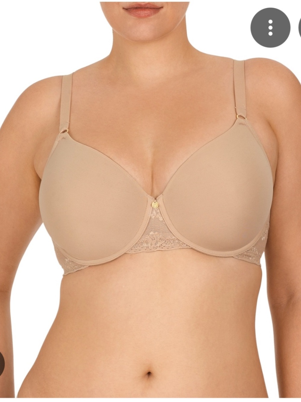 Natori Beige Lace-Trim T-Shirt Bra